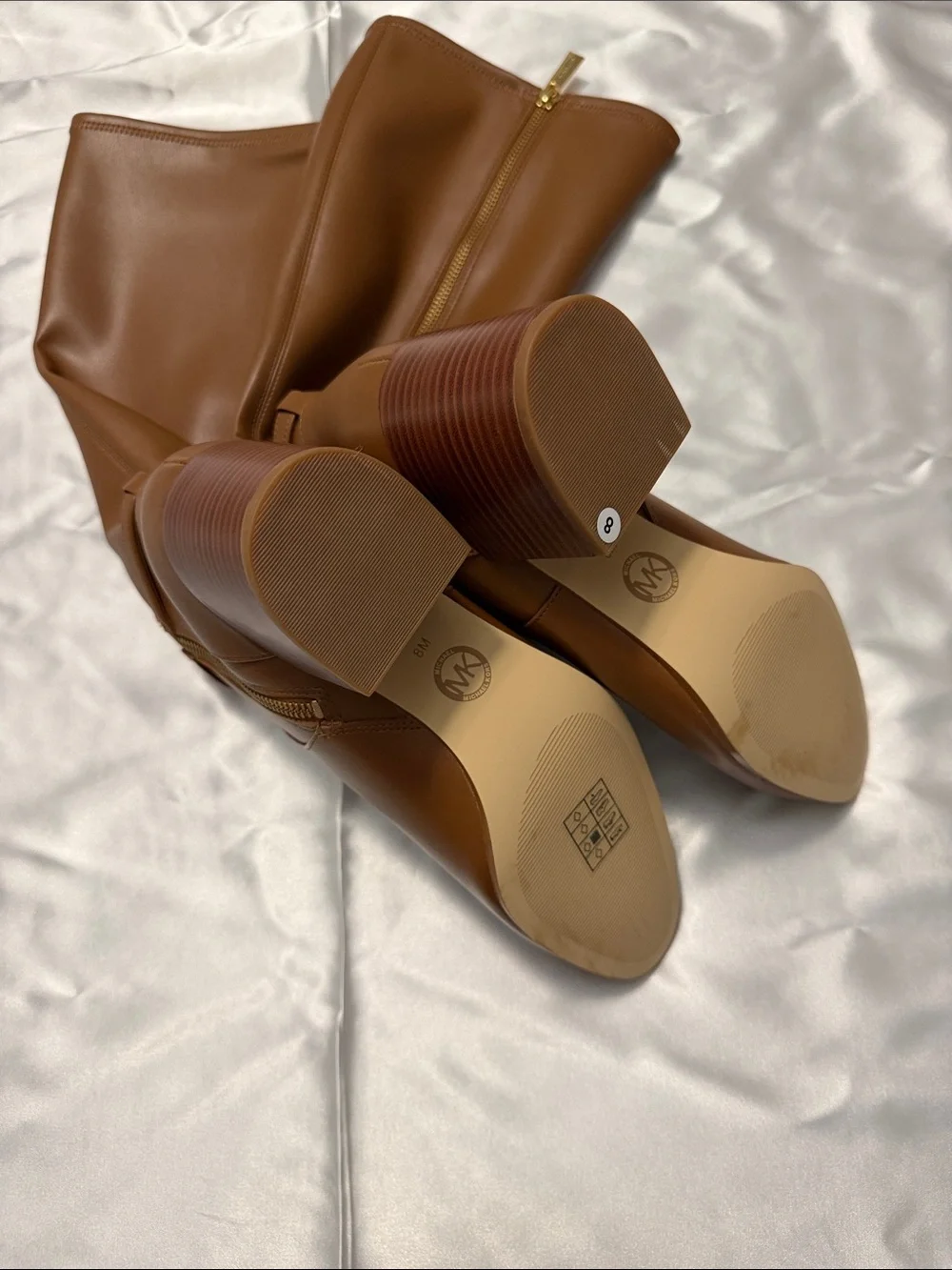 Michael Kors Chestnut Brown Knee High  Block Heel Boots